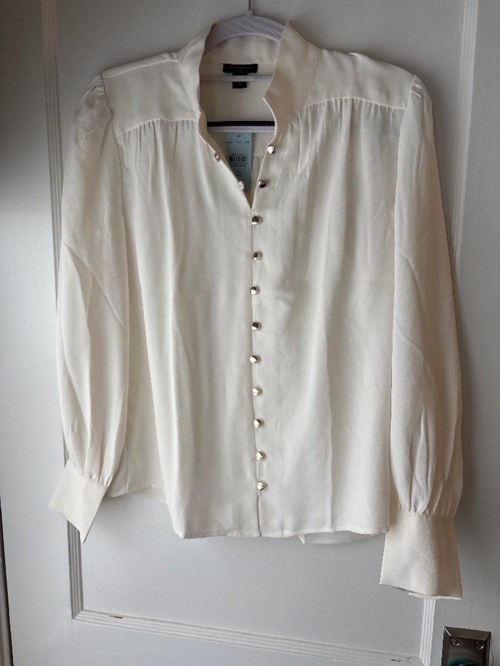 Ann Taylor White Blouse, Sz XSP, NWT